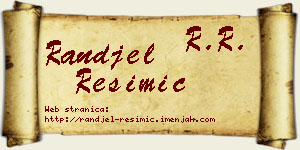 Ranđel Resimić vizit kartica